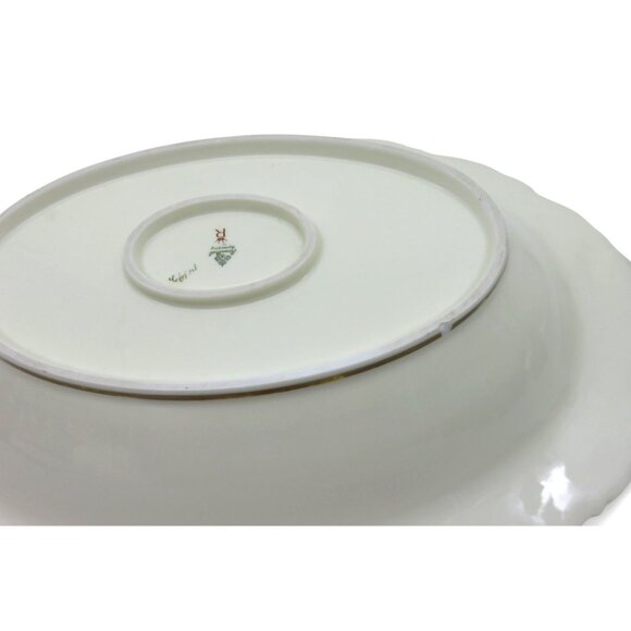 ROSENTHAL 1479 Ceramic Oval Dish Floral Gold Trim Handles Germany Vintage 17" - Picture 5 of 7